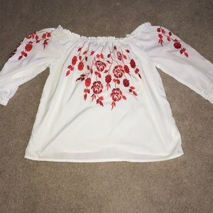 3/4 sleeve off the shoulder top